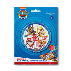 Balão Paw Patrol Happy Birthday 46cm Grabo
