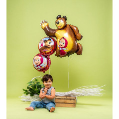 Balão Masha e Urso Redondo 46cm Grabo