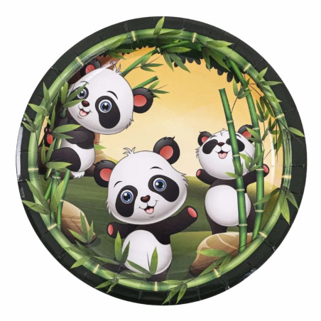 6 Pratos Panda 18cm