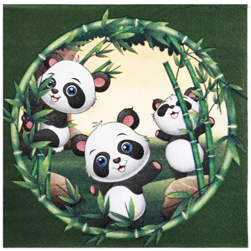 16 Guardanapos Panda 33x33cm