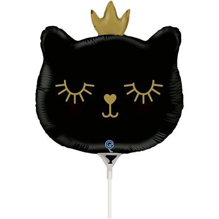 Balão Mini Gata Preta 35Cm Grabo