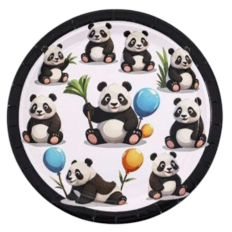 6 Pratos Panda 18cm