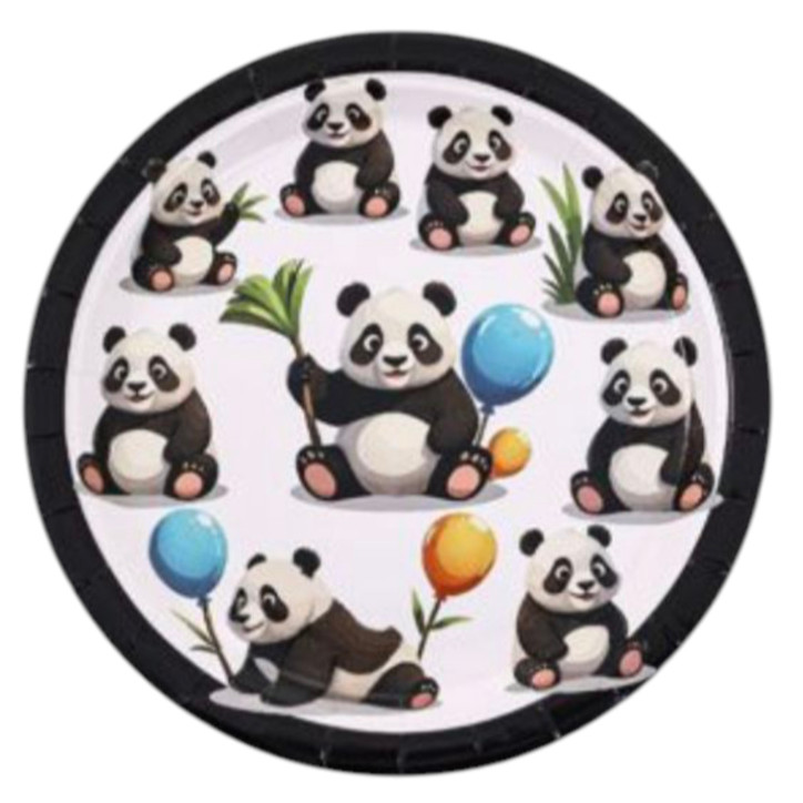 6 Pratos Panda 18cm 6 Pratos Panda 18cm