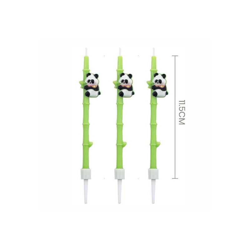 Velas Panda no Bambú 3unidades