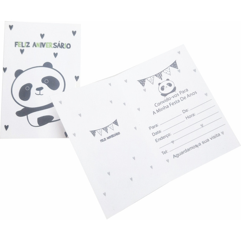 6 Convites Panda