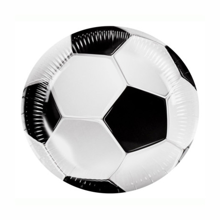 6 Pratos Papel Futebol 18cm