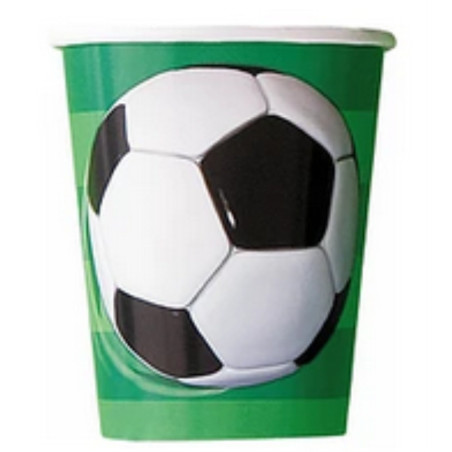 8 Copos Papel Futebol 270ml
