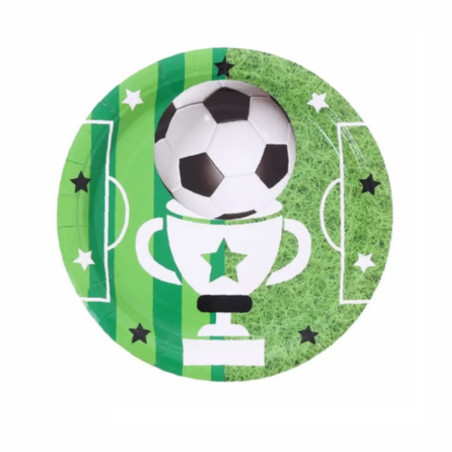 6 Pratos Papel Taça Futebol 18cm