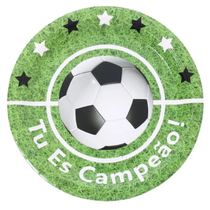 6 Pratos Papel Futebol 22,5cm 6 Pratos Papel Futebol 22,5cm