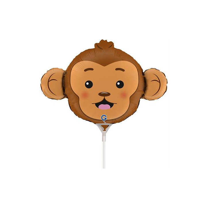 Balão Mini Cabeça Macaco 35cm Grabo Balão Mini Cabeça Macaco 35cm Grabo