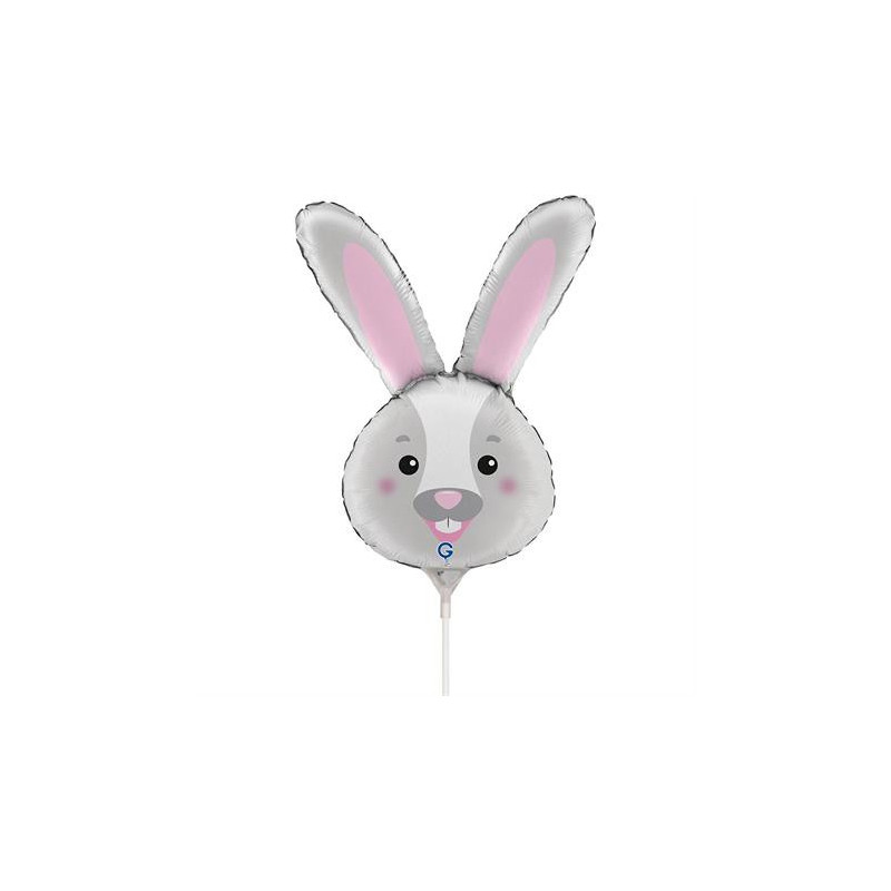 Balão Mini Cabeça Coelho 35cm Grabo