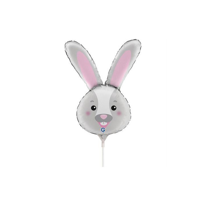 Balão Mini Cabeça Coelho 35cm Grabo