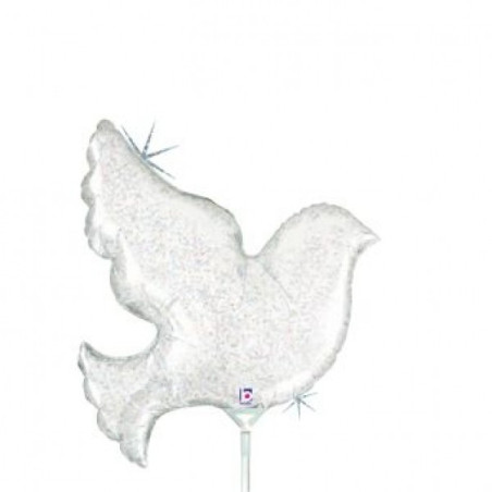 Balão Mini Pomba Glitter 35cm Grabo