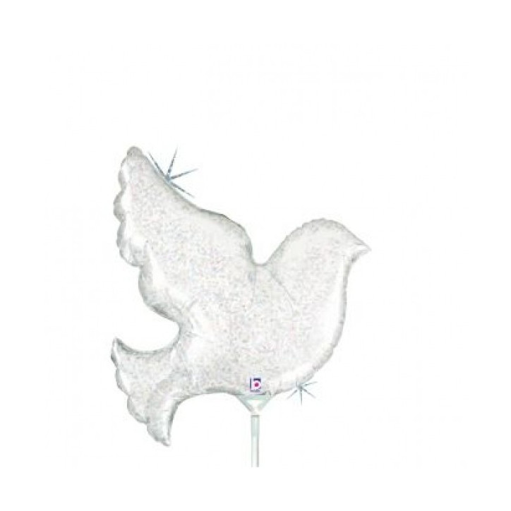 Balão Mini Pomba Glitter 35cm Grabo