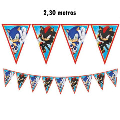 Bandeirolas Sonic 2,30cm