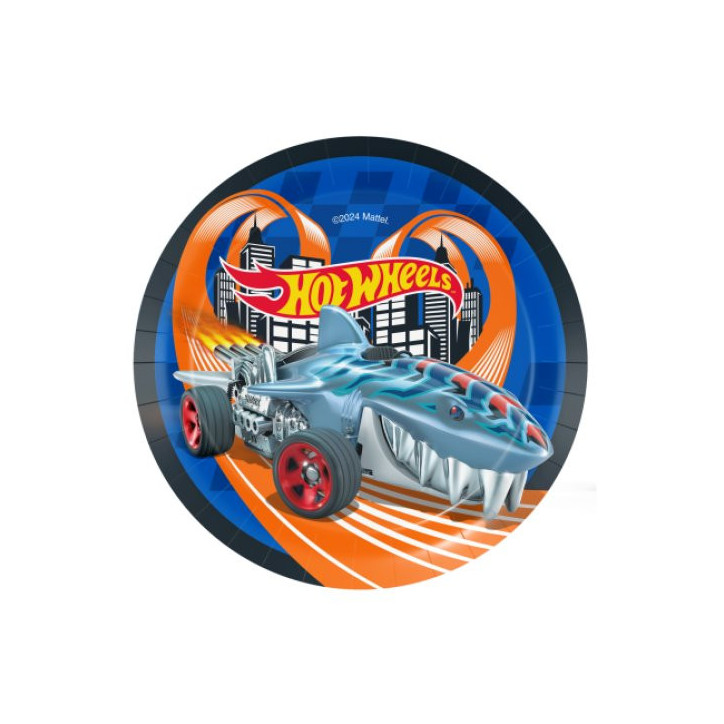 8 Pratos Hot Wheels 18cm 8 Pratos Hot Wheels 18cm