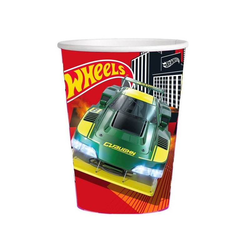 8 copos de papel Hot Wheels