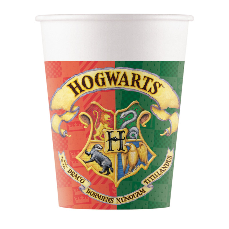 8 copos de papel Harry Potter