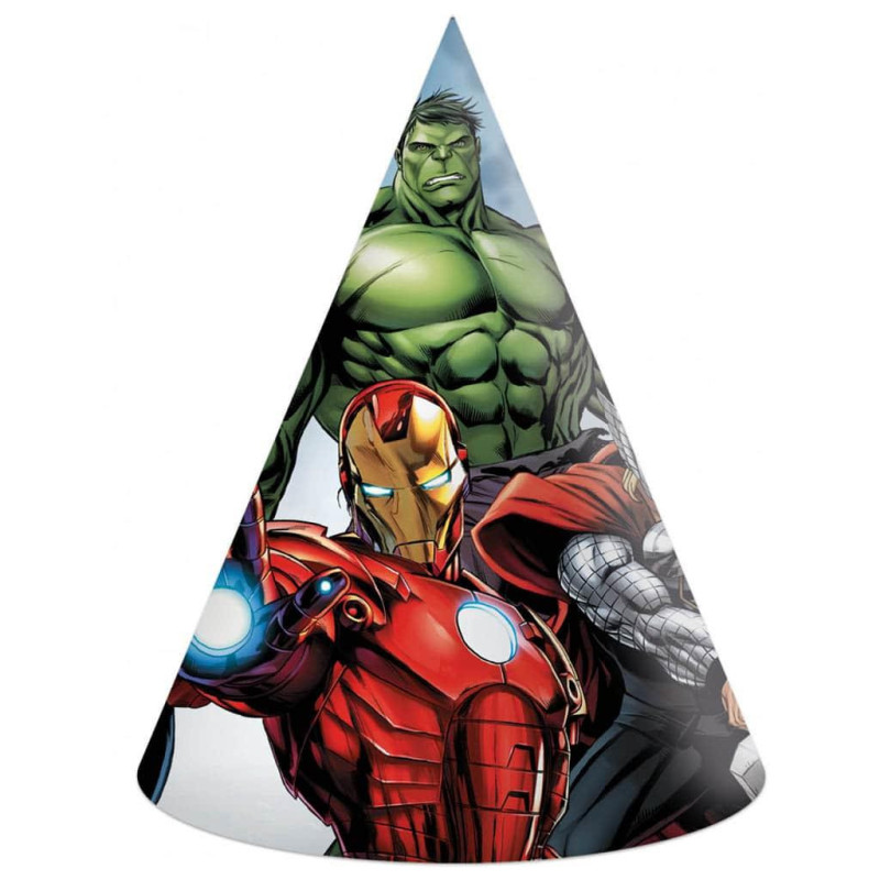 6 Chapéus de Festa Avengers