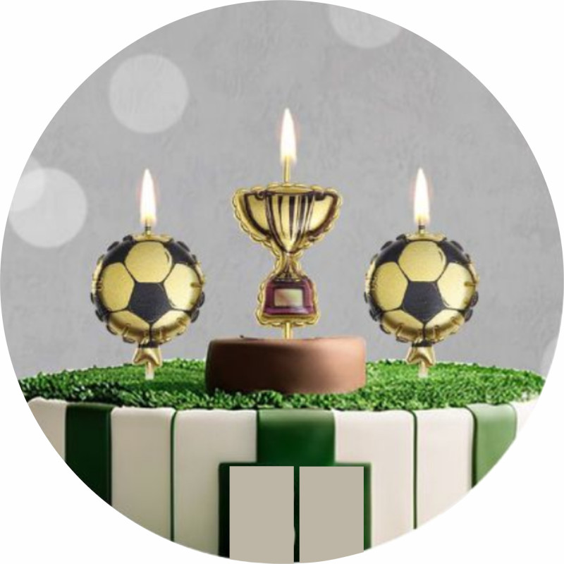 5 Velas Futebol douradas