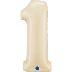 Balão Foil Número Creme Satin 102cm
