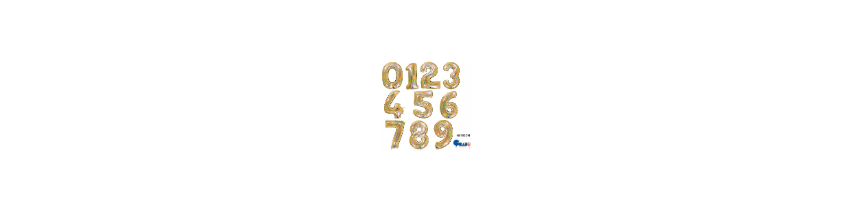 Balões Números Ouro Glitter 102cm Grabo